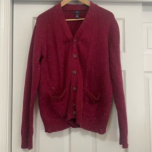 Gap Maroon Speckled Cardigan